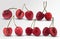 Fresh Cherries on transparent background. Collection ripe red cherries. Nature product. 3D realistic berries. Vector