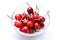 Fresh cherries on white background