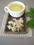 Fresh chestnut tea from horse chestnut flowers