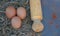 Fresh Chicken Egg On Wooden Background