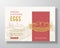 Fresh Chicken Eggs Food Label Template. Abstract Vector Packaging Design Layout. Modern Typography Banner with Hand