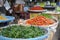 Fresh chili pepper at an asian street market