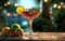 Fresh Chilled Craft Cocktail on Colourful Blurry Background