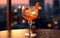 Fresh Chilled Craft Cocktail on Colourful Blurry Background