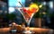 Fresh Chilled Craft Cocktail on Colourful Blurry Background