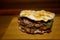 Fresh chinese beef hamburger with green pepper