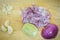 Fresh Chopped Red Onions and Cross Section Lime