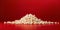 Fresh Cinema Popcorn Pile Red Background Abstract