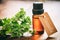 Fresh citronella leaves on wooden background