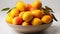 Fresh citrus fruits in a bowl, nature healthy, vibrant snack generated by AI