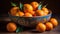 Fresh citrus fruits on rustic wooden table, healthy and vibrant generated by AI