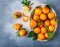 Fresh citrus mandarin oranges fruit tangerines, clementines,