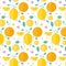Fresh citruses background. Seamless pattern with citrus fruits collection.
