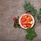 Fresh cloudberries prepared for food against the bag background