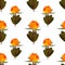 Fresh cloudberry background. Whole forest berries seamless pattern.