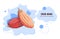 Fresh cocoa beans sticker tasty fruit icon healthy food concept horizontal copy space