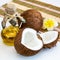 Fresh coconut and oil for alternative therapy