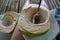 Fresh coconut on Philippine seaside