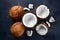 Fresh coconut showcased in captivating professional advertising foodgraphy