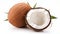 Fresh Coconuts on a white background
