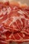 Fresh cold sliced bacon, selective focus, shallow DOF