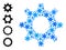 Fresh Collage Cogwheel Icon with Snow Flakes