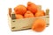Fresh and colorful  Minneola tangelo fruit in a wooden crate