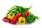 Fresh and colorful peppers and greens - perfect for background