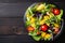 Fresh and Colorful Salad Top View with Space for Custom Text, Healthy and Nutritious