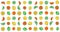 Fresh colorful summer crayon hand drawn animated citrus orange lemon lime candy gelatine seamless pattern texture. High