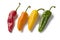 Fresh colorful variety of sweet pointed peppers