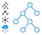 Fresh Composition Binary Tree Icon of Snowflakes