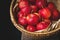 Fresh crabapples on the dark background