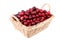 fresh cranberry in the wicker basket isolated