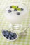 Fresh creamy natural yogurt with blueberries