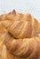 Fresh croissant breads closeup