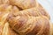 Fresh croissant breads closeup