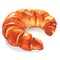 Fresh croissant on white background