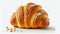 Fresh croissant on white background spiral baked perfection generated by AI