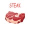 Fresh crude pork meat steak