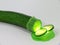 Fresh cucumber with silicone protection against dehydration protect