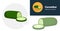 fresh cucumbers and slices of cucumber flat icon, cucumber simple, line icon