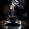 Fresh cup of steaming coffee - ai generated image