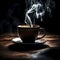 Fresh cup of steaming coffee - ai generated image