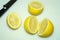 Fresh cut lemons, refreshing drinks condiment and cooking ingredients, recipe