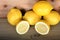 Fresh cut lemons, refreshing drinks condiment and cooking ingredients, recipe