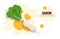 Fresh daikon sticker tasty vegetable icon healthy food concept horizontal copy space