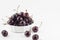 Fresh dark purple cherry isolated background