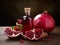 Fresh dark red pomegranate extract