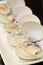 Fresh delicious clams on white dish